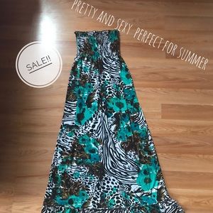 Strapless Long Summer Dress